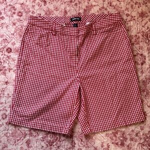 Red Checkered Women's Bermudas